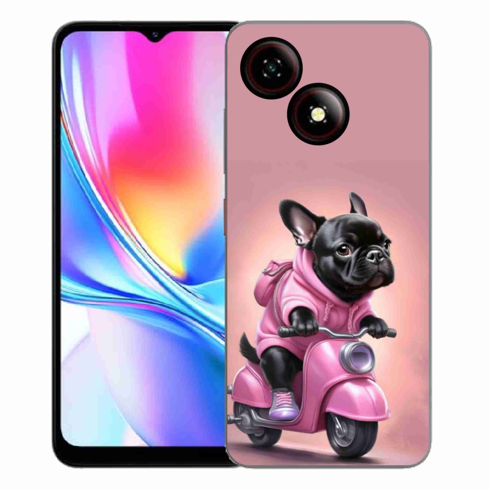 Gélový kryt mmCase na ZTE Blade A35E - francúzsky buldoček na skútri