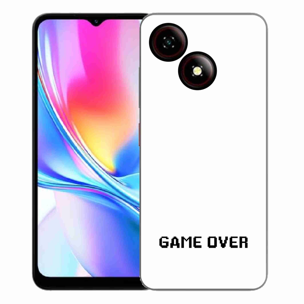 Gélový kryt mmCase na ZTE Blade A35E - game over biele pozadie