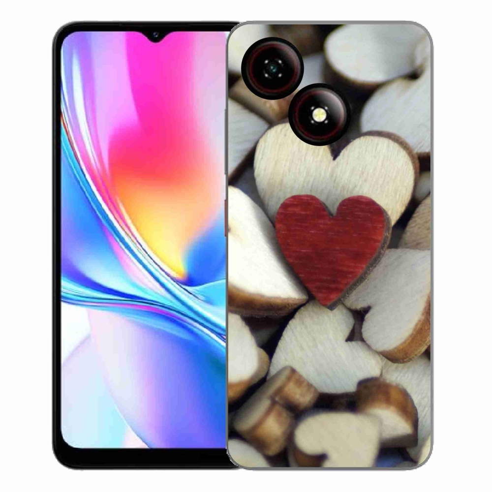 Gélový kryt mmCase na ZTE Blade A35E - gravírované červené srdce