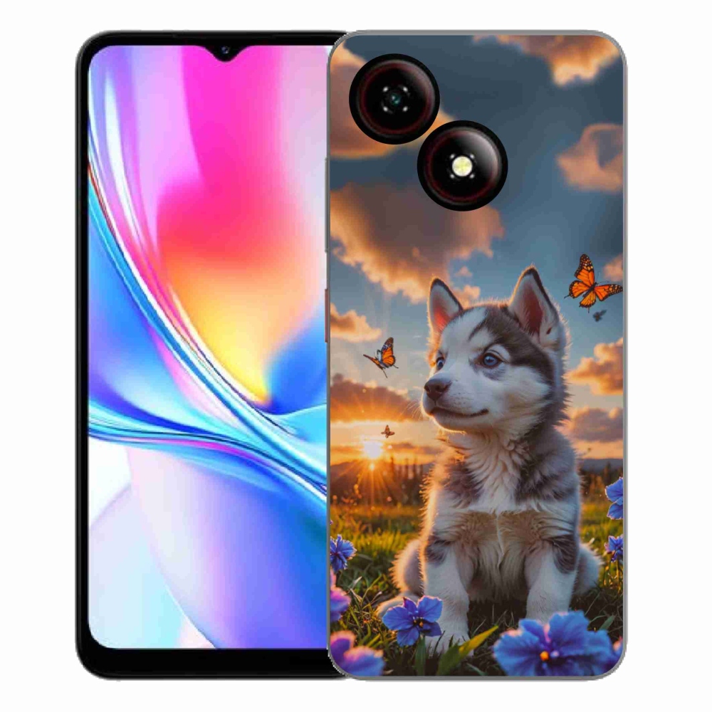 Gélový kryt mmCase na ZTE Blade A35E - husky pri západe slnka