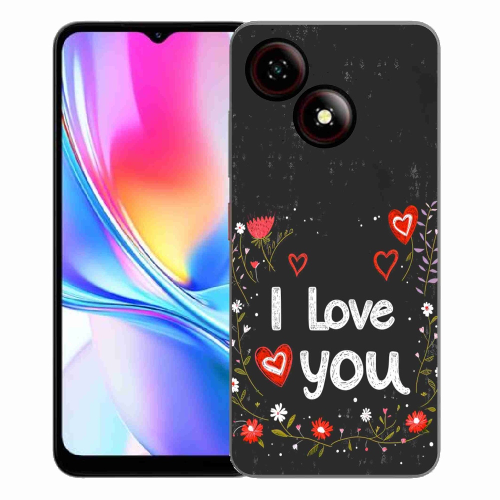 Gélový kryt mmCase na ZTE Blade A35E - I love you čierne pozadie