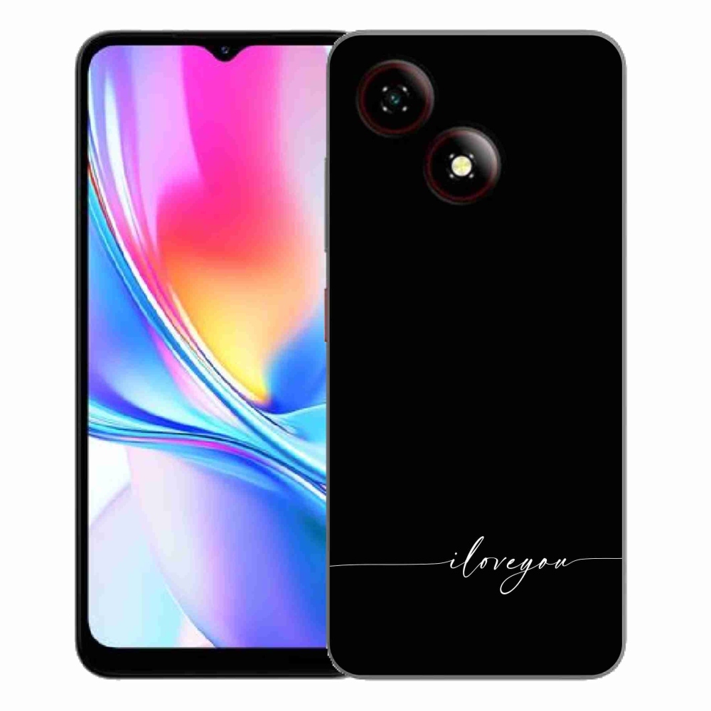 Gélový kryt mmCase na ZTE Blade A35E - I love you čierne pozadie