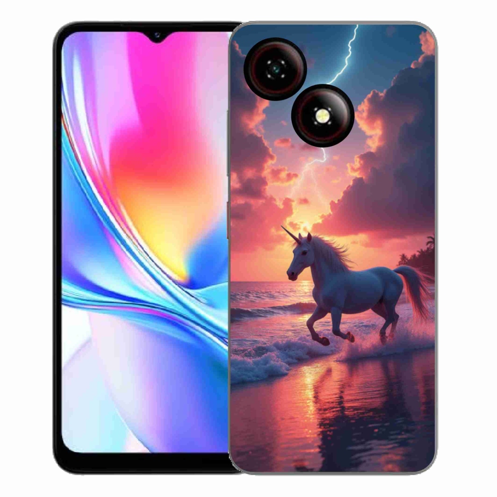Gélový kryt mmCase na ZTE Blade A35E - jednorožec na pláži