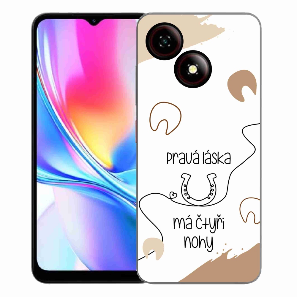 Gélový kryt mmCase na ZTE Blade A35E - konský motív biele pozadie