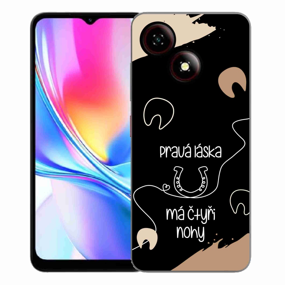 Gélový kryt mmCase na ZTE Blade A35E - konský motív čierne pozadie