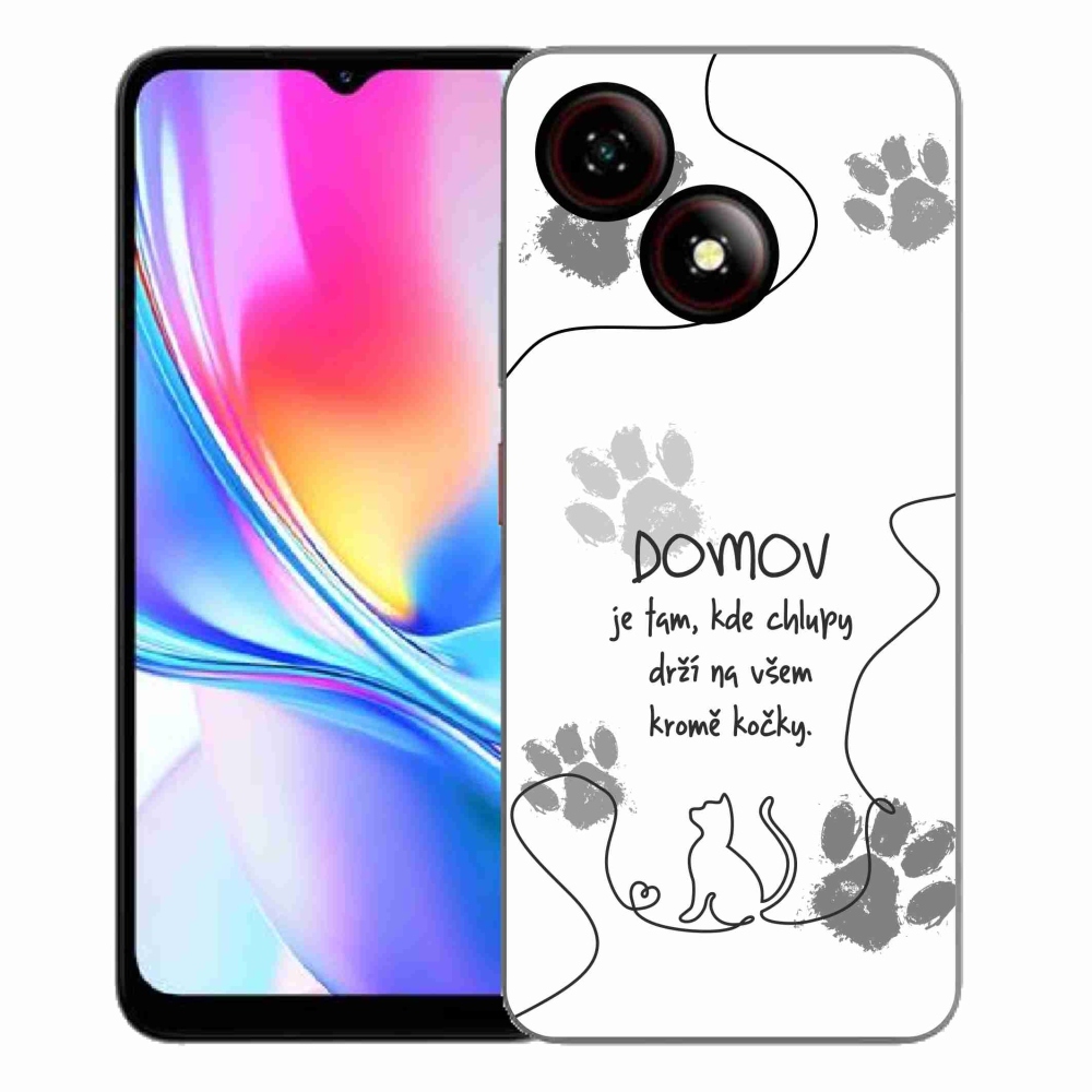 Gélový kryt mmCase na ZTE Blade A35E - mačacie motív biele pozadie