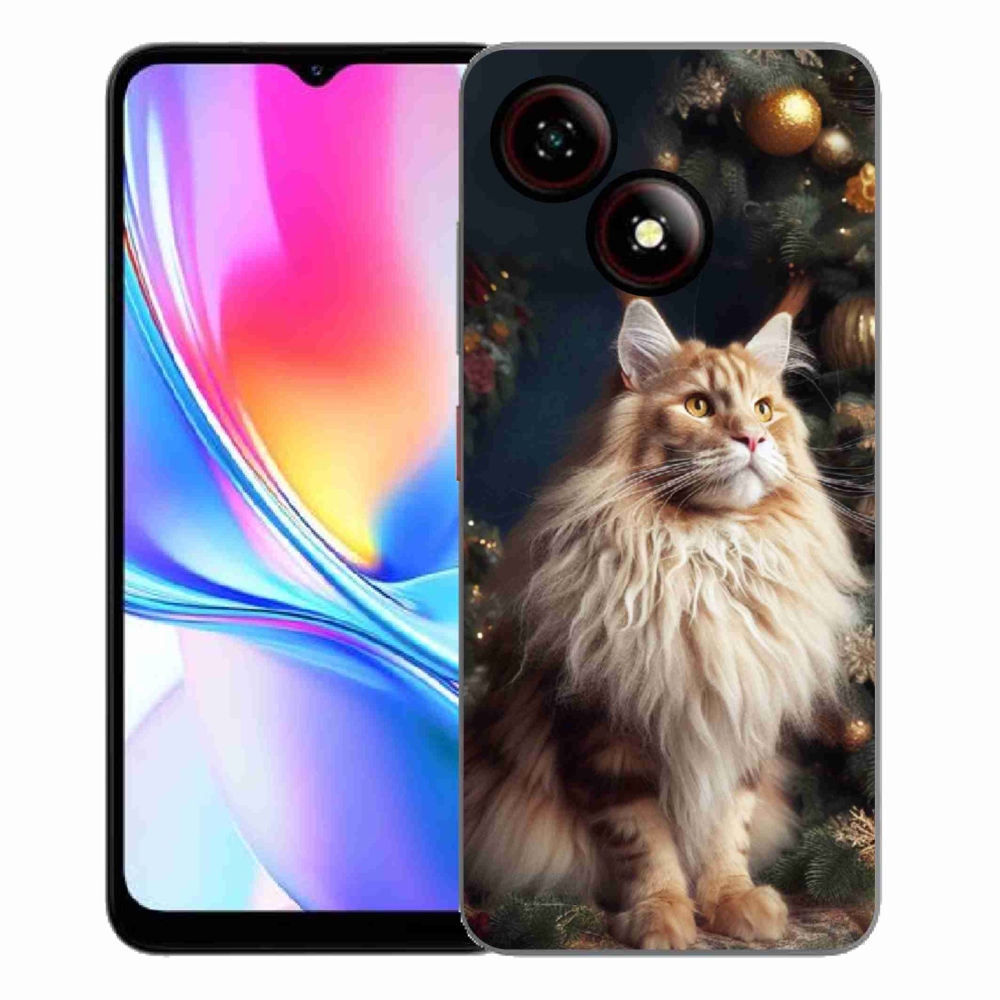 Gélový kryt mmCase na ZTE Blade A35E - mačka pri stromčeku