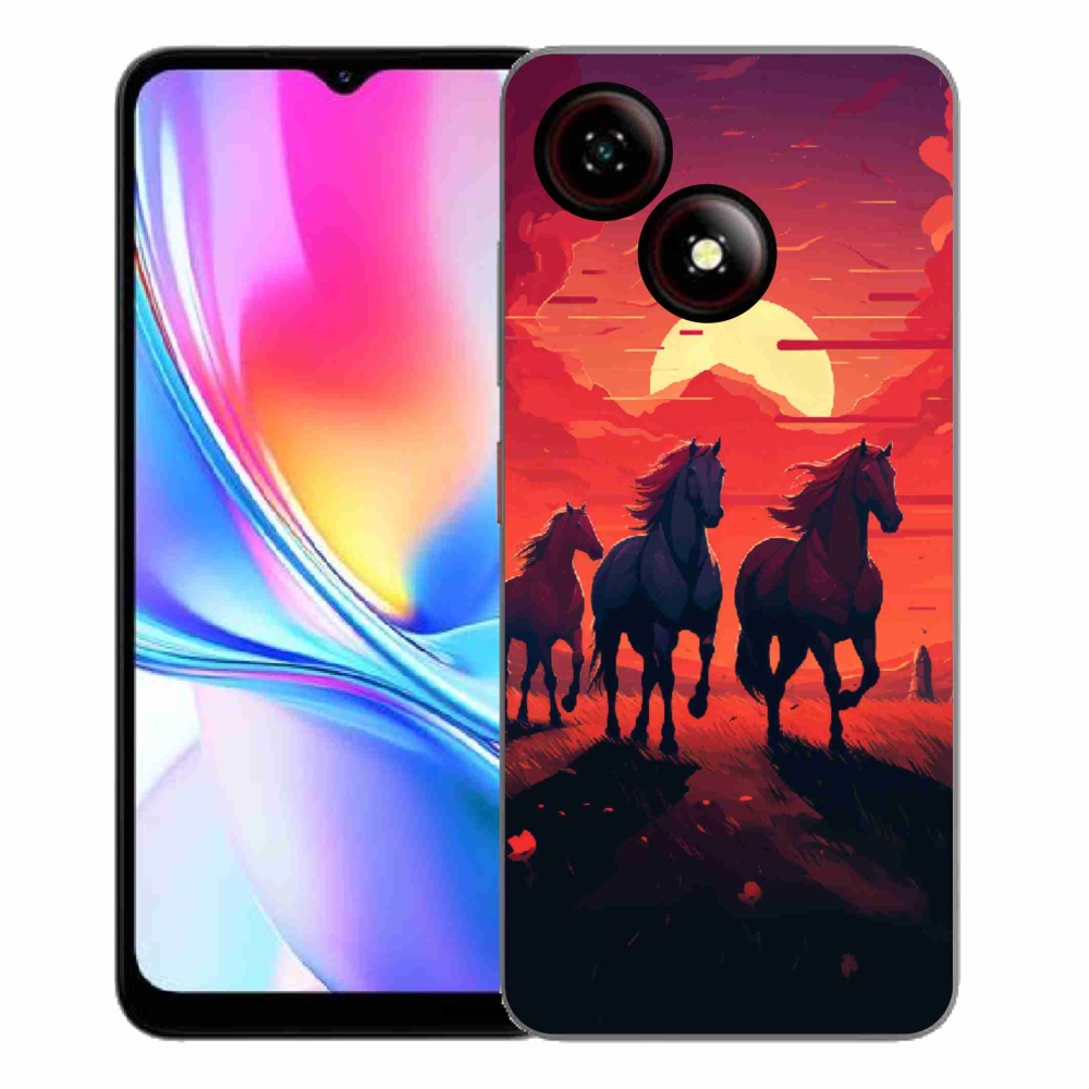 Gélový kryt mmCase na ZTE Blade A35E - kone a západ slnka