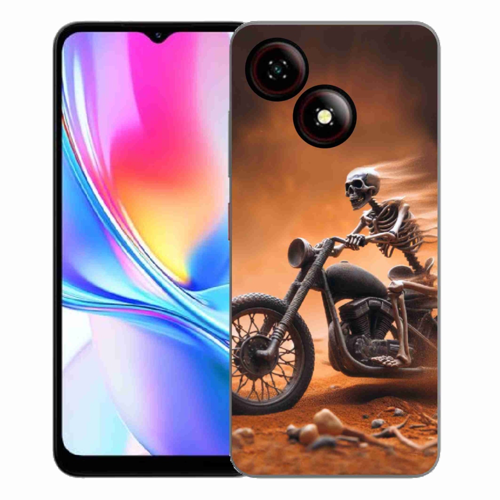 Gélový kryt mmCase na ZTE Blade A35E - kostra na motorke