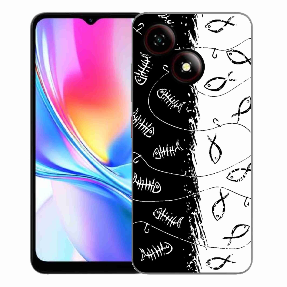 Gélový kryt mmCase na ZTE Blade A35E - kostry a rybky