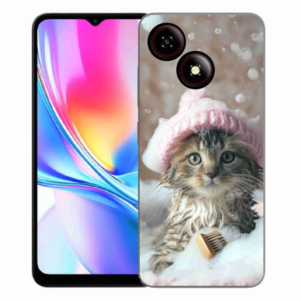 Gélový kryt mmCase na ZTE Blade A35E - mačiatko a kúpeľ