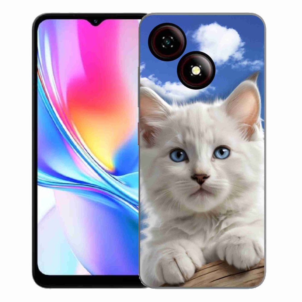 Gélový kryt mmCase na ZTE Blade A35E - mačiatko a oblaky