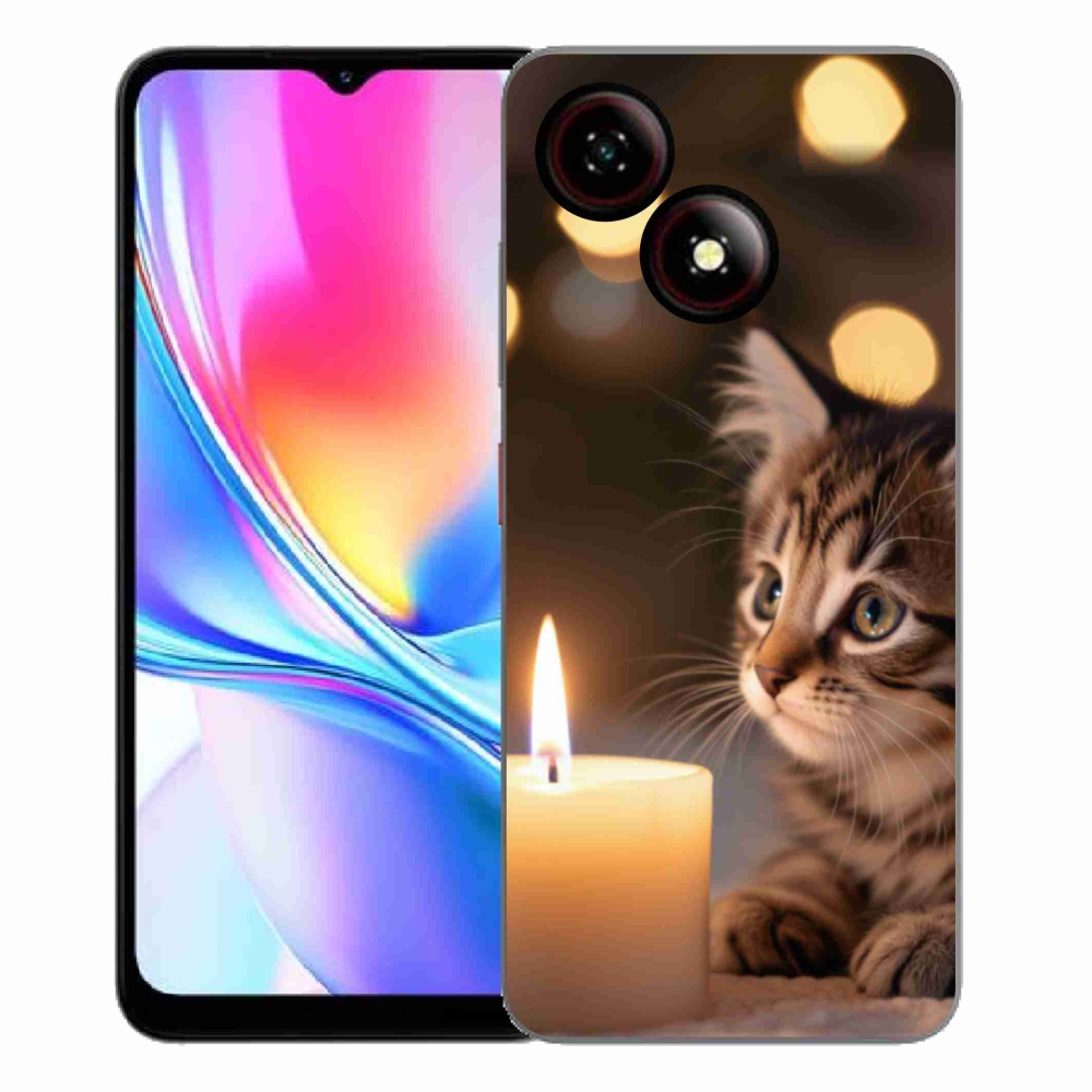 Gélový kryt mmCase na ZTE Blade A35E - mačiatko a sviečka