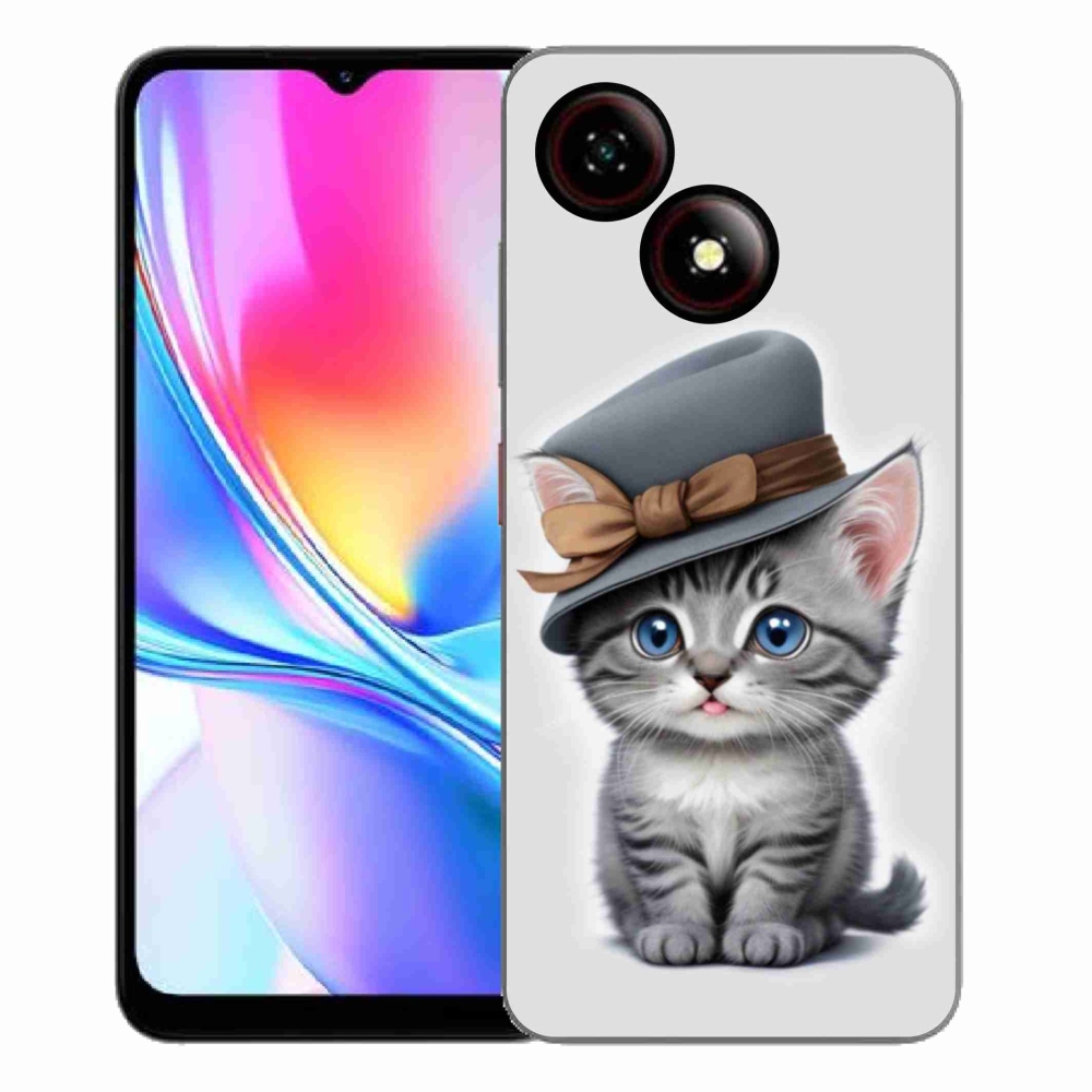 Gélový kryt mmCase na ZTE Blade A35E - mačiatko s klobúkom