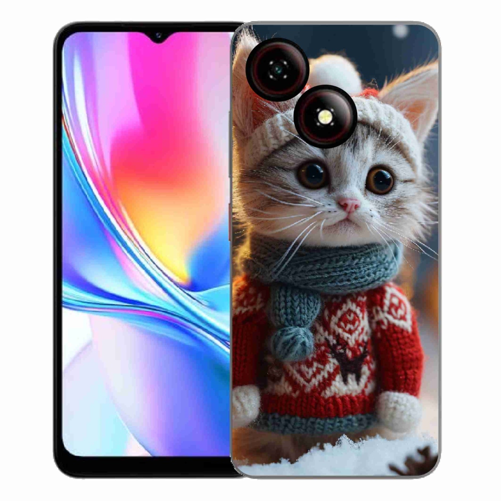 Gélový kryt mmCase na ZTE Blade A35E - mačiatko vo svetri