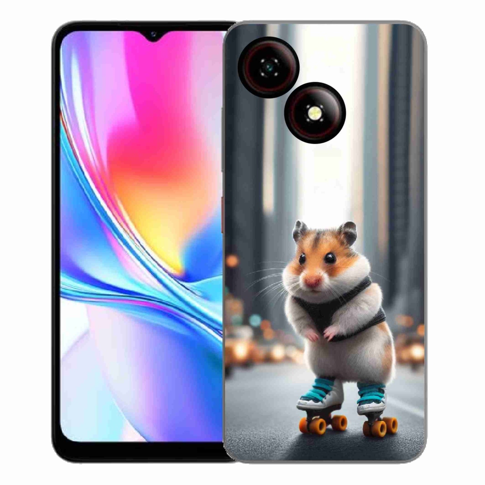 Gélový kryt mmCase na ZTE Blade A35E - škrečok na korčuliach