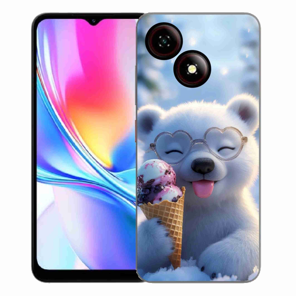 Gélový kryt mmCase na ZTE Blade A35E - medvedík so zmrzlinou