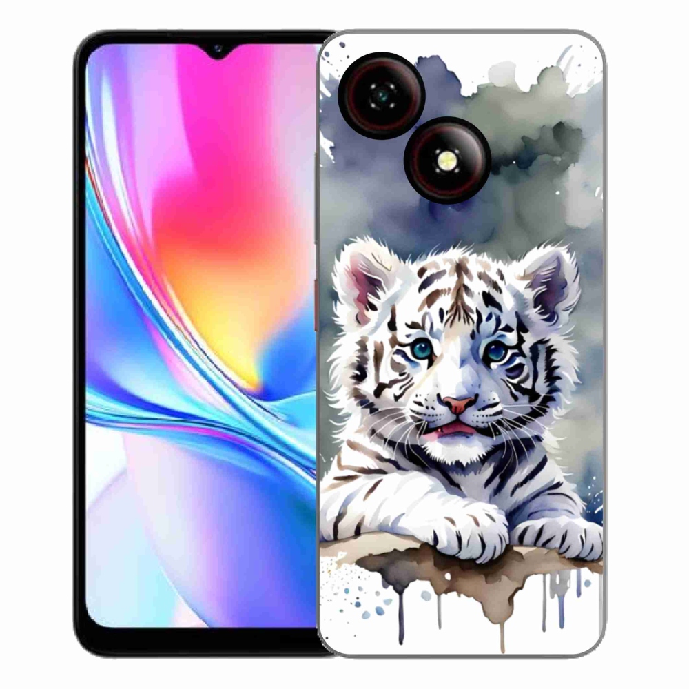 Gélový kryt mmCase na ZTE Blade A35E - mláďa bieleho tigra