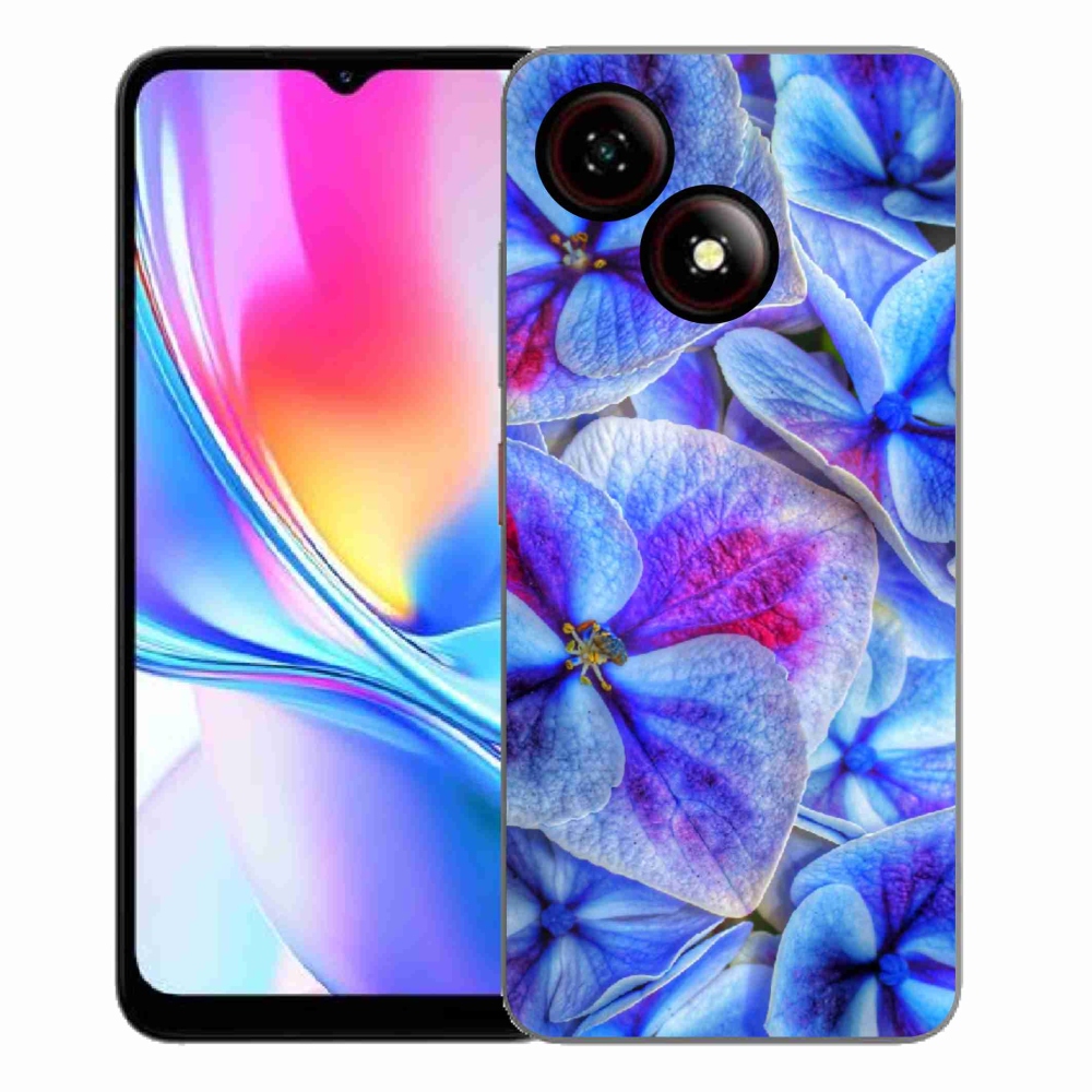 Gélový kryt mmCase na ZTE Blade A35E - modré kvety 1