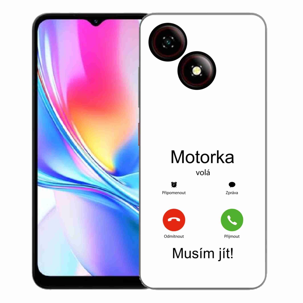 Gélový kryt mmCase na ZTE Blade A35E - motorka volá biele pozadie