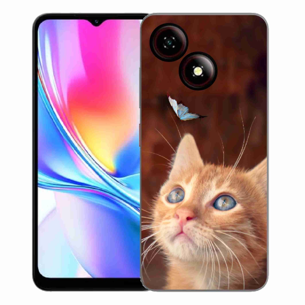Gélový kryt mmCase na ZTE Blade A35E - motýľ a mačiatko