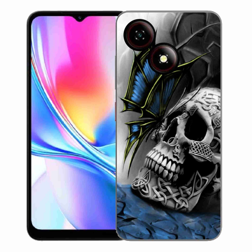Gélový kryt mmCase na ZTE Blade A35E - motýľ a lebka
