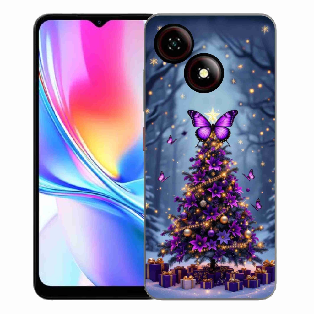 Gélový kryt mmCase na ZTE Blade A35E - motýlí vianočný stromček