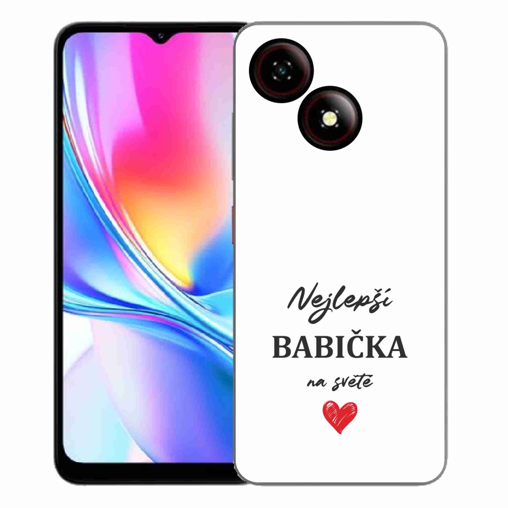 Gélový kryt mmCase na ZTE Blade A35E - najlepšia babička 1 biele pozadie