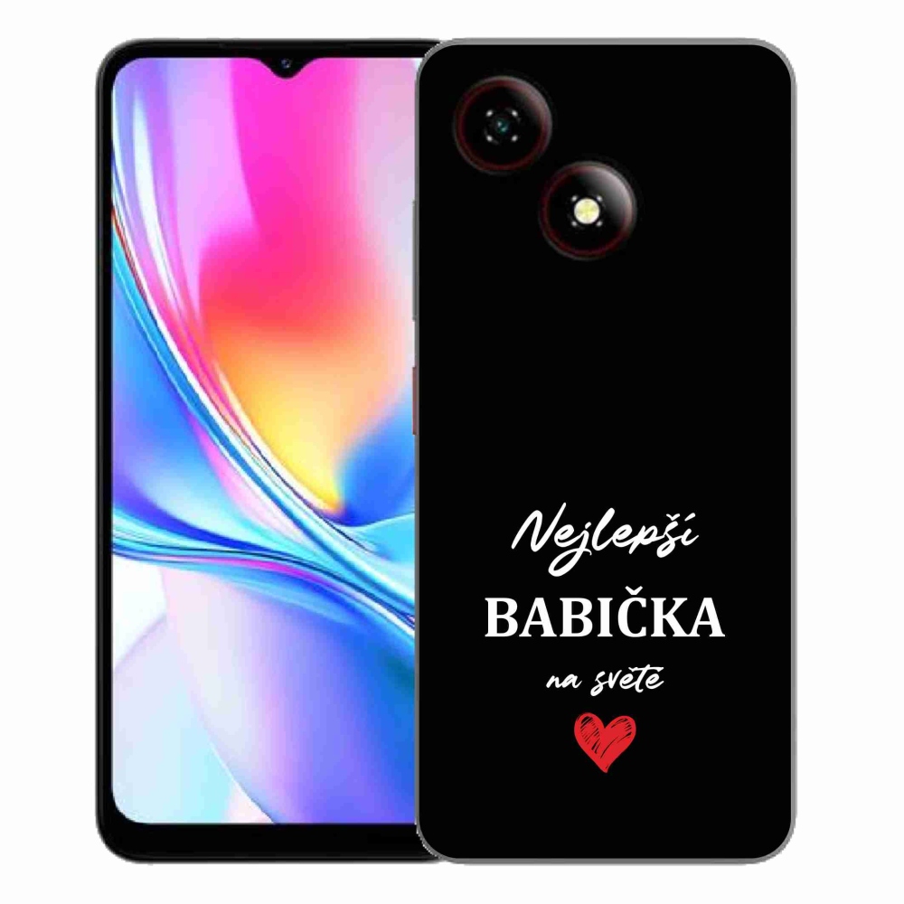 Gélový kryt mmCase na ZTE Blade A35E - najlepšia babička 1 čierne pozadie