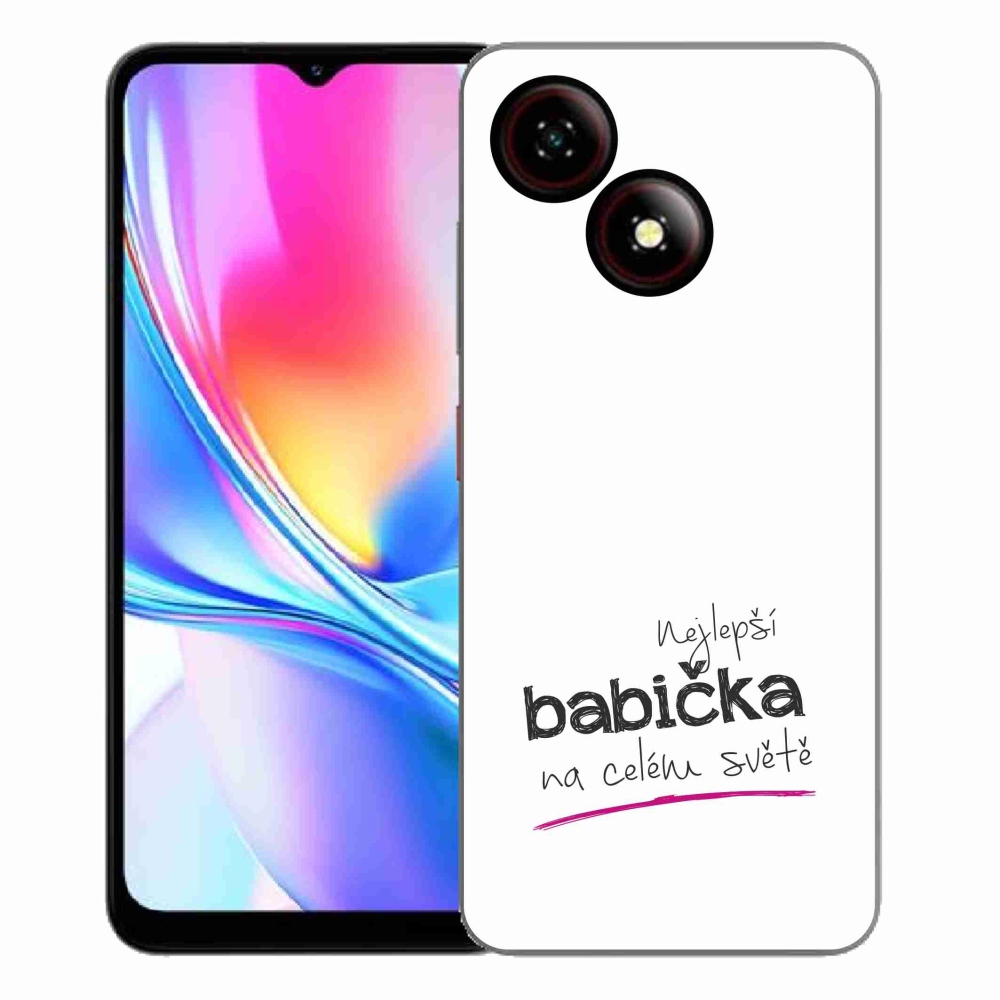 Gélový kryt mmCase na ZTE Blade A35E - najlepšia babička 4 biele pozadie