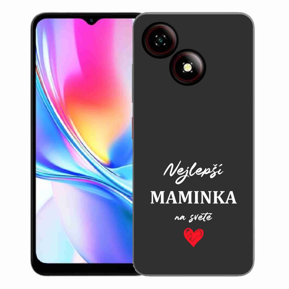 Gélový kryt mmCase na ZTE Blade A35E - najlepšia mamička 1 čierne pozadie