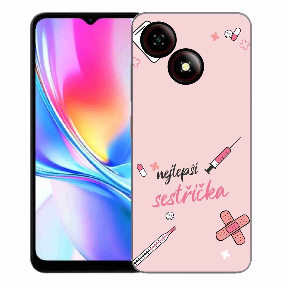 Gélový kryt mmCase na ZTE Blade A35E - najlepšia sestrička ružové pozadie