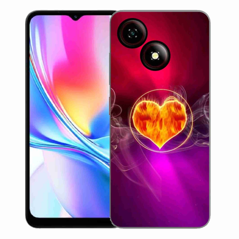Gélový kryt mmCase na ZTE Blade A35E - ohnivé srdce
