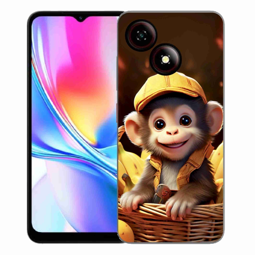 Gélový kryt mmCase na ZTE Blade A35E - opice v košíku