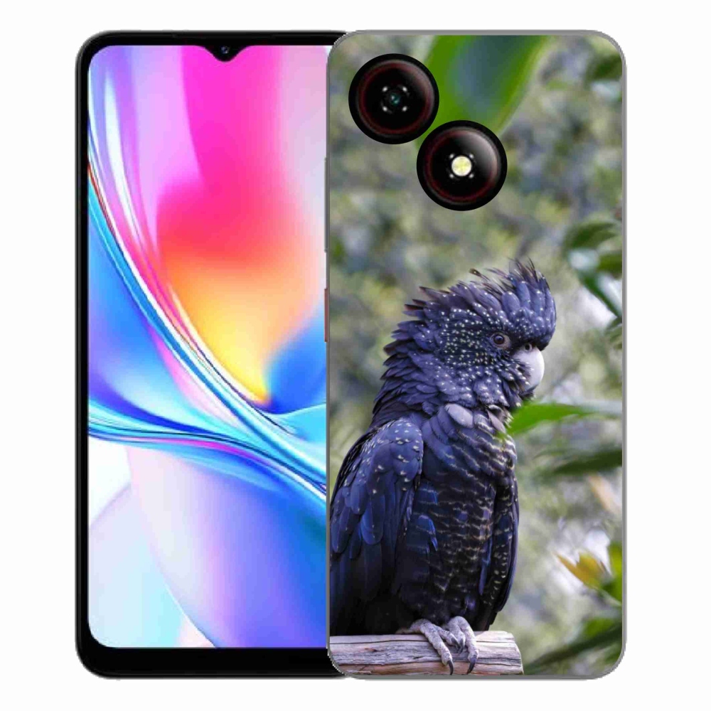 Gélový kryt mmCase na ZTE Blade A35E - papagáj kakadu čierny