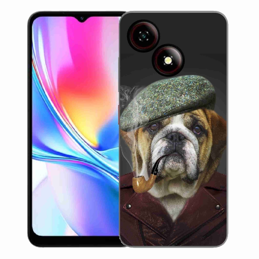 Gélový kryt mmCase na ZTE Blade A35E - pes s fajkou