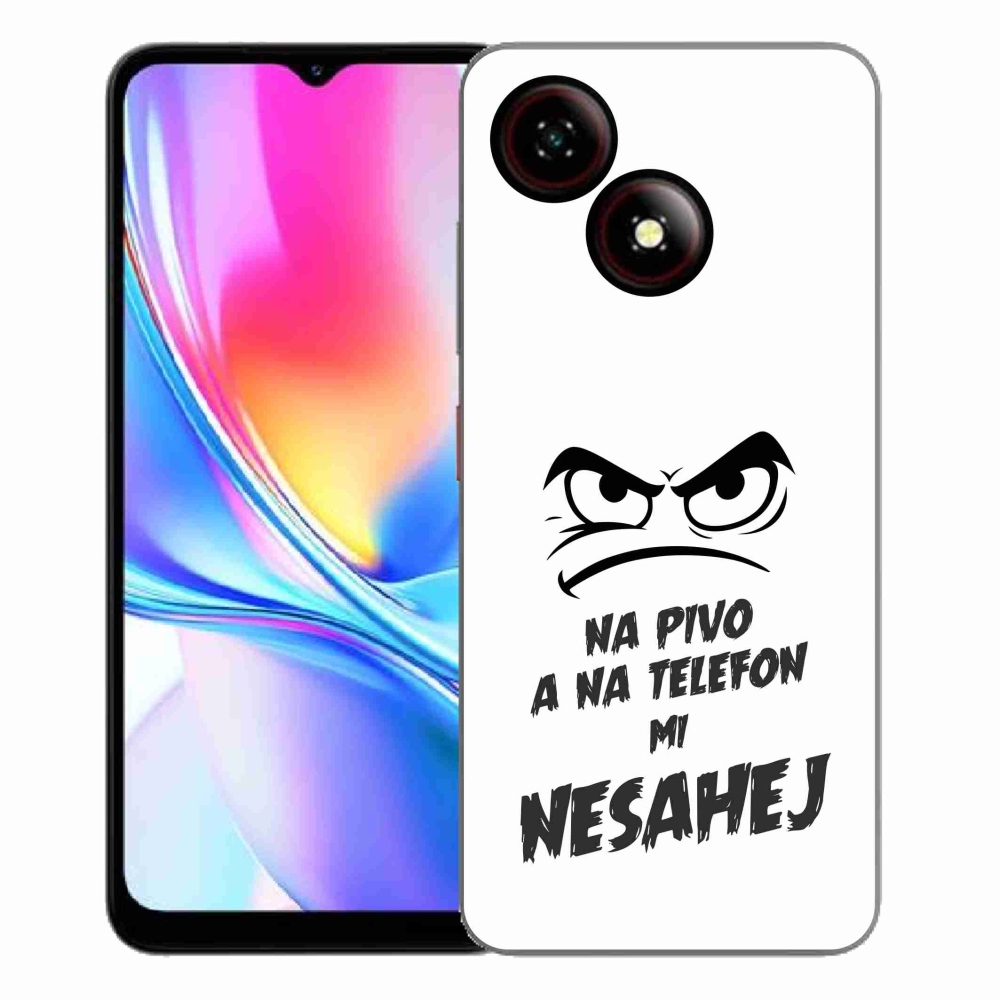 Gélový kryt mmCase na ZTE Blade A35E - pivný motív 2 biele pozadie