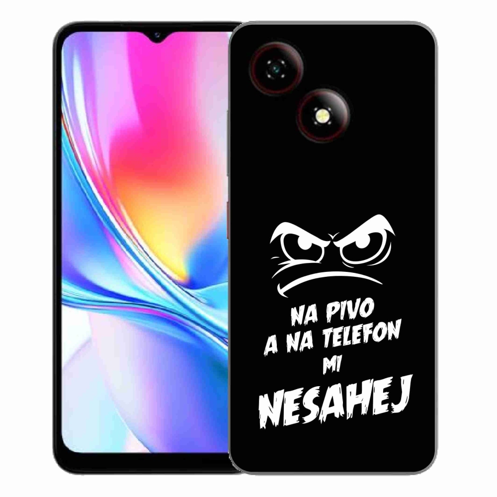 Gélový kryt mmCase na ZTE Blade A35E - pivný motív 2 čierne pozadie