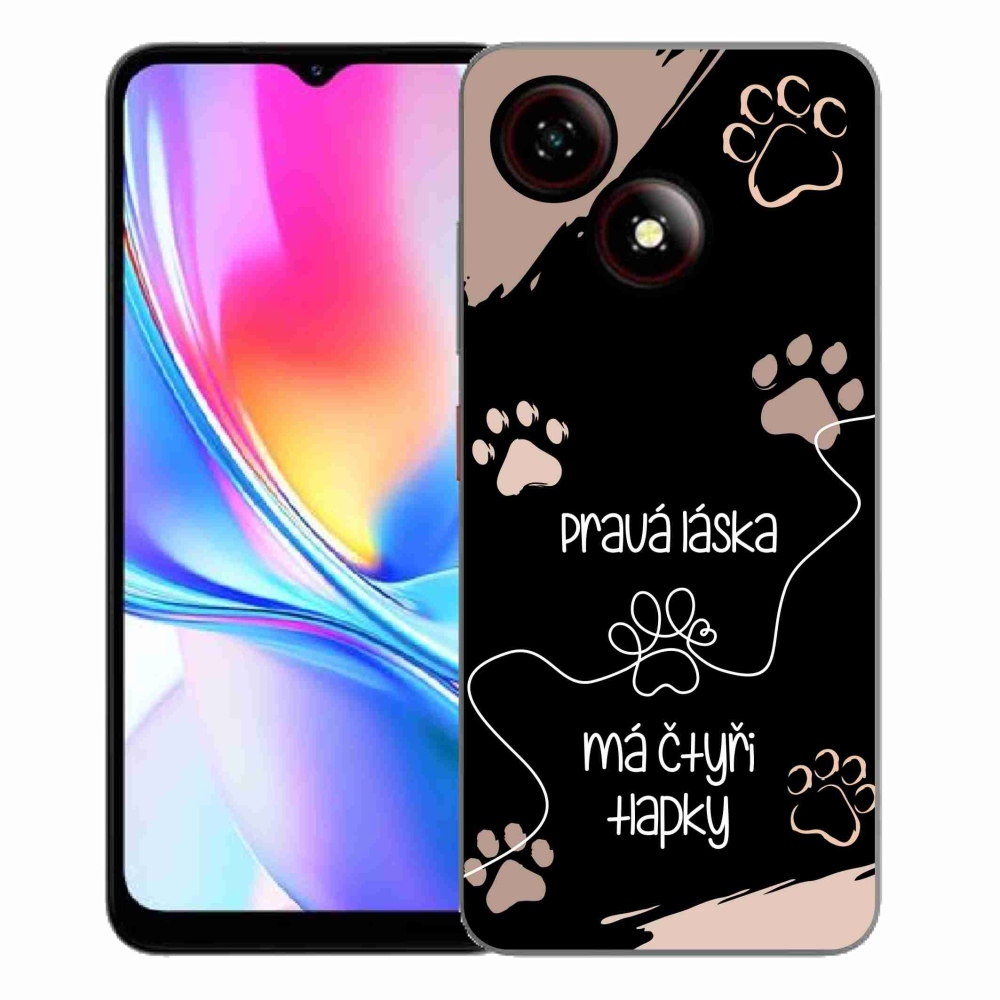 Gélový kryt mmCase na ZTE Blade A35E - psí motív 1 čierne pozadie