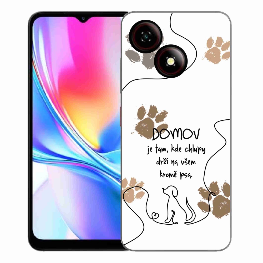 Gélový kryt mmCase na ZTE Blade A35E - psí motív biele pozadie