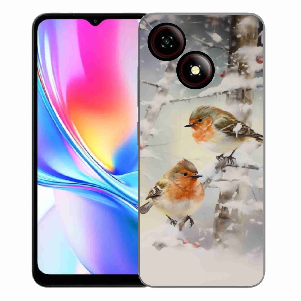Gélový kryt mmCase na ZTE Blade A35E - vtáčiky v zime