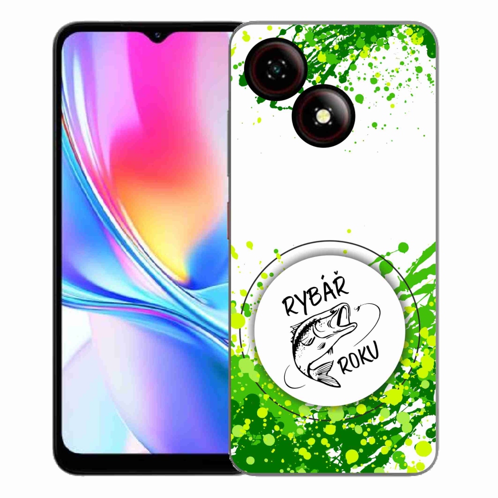 Gélový kryt mmCase na ZTE Blade A35E - rybár roku biele pozadie