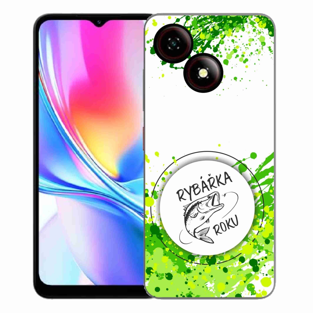 Gélový kryt mmCase na ZTE Blade A35E - rybárka roku biele pozadie
