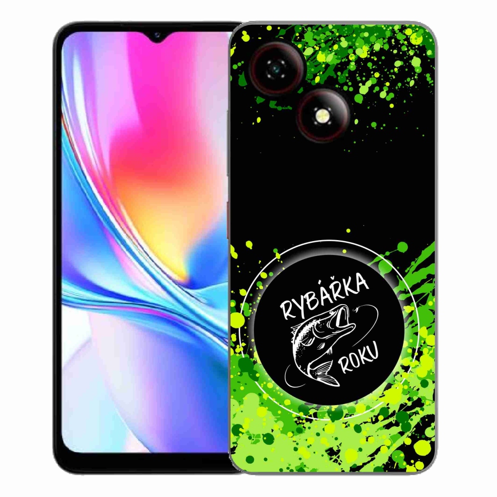 Gélový kryt mmCase na ZTE Blade A35E - rybárka roku čierne pozadie