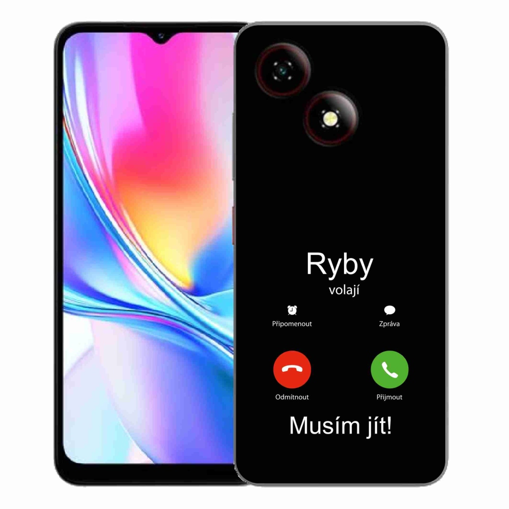 Gélový kryt mmCase na ZTE Blade A35E - ryby volajú čierne pozadie