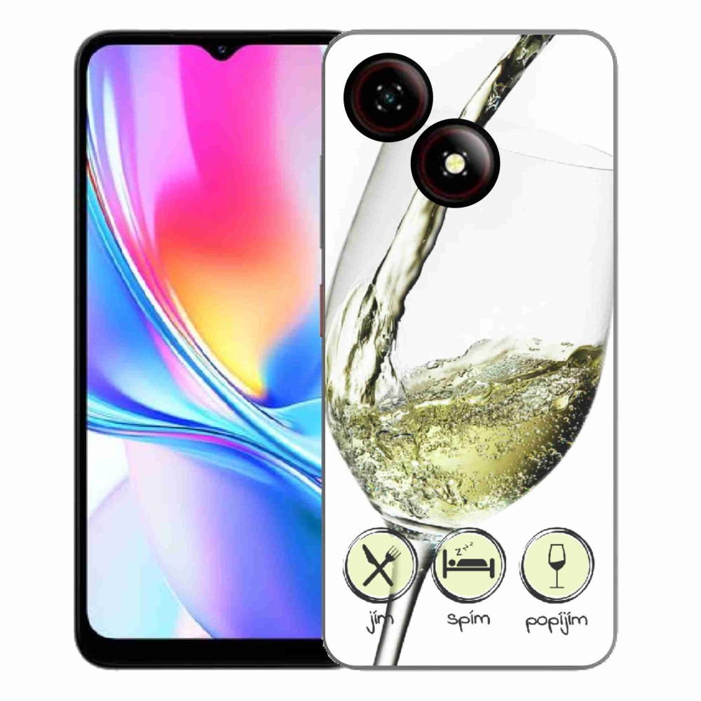 Gélový kryt mmCase na ZTE Blade A35E - pohár vína bielej