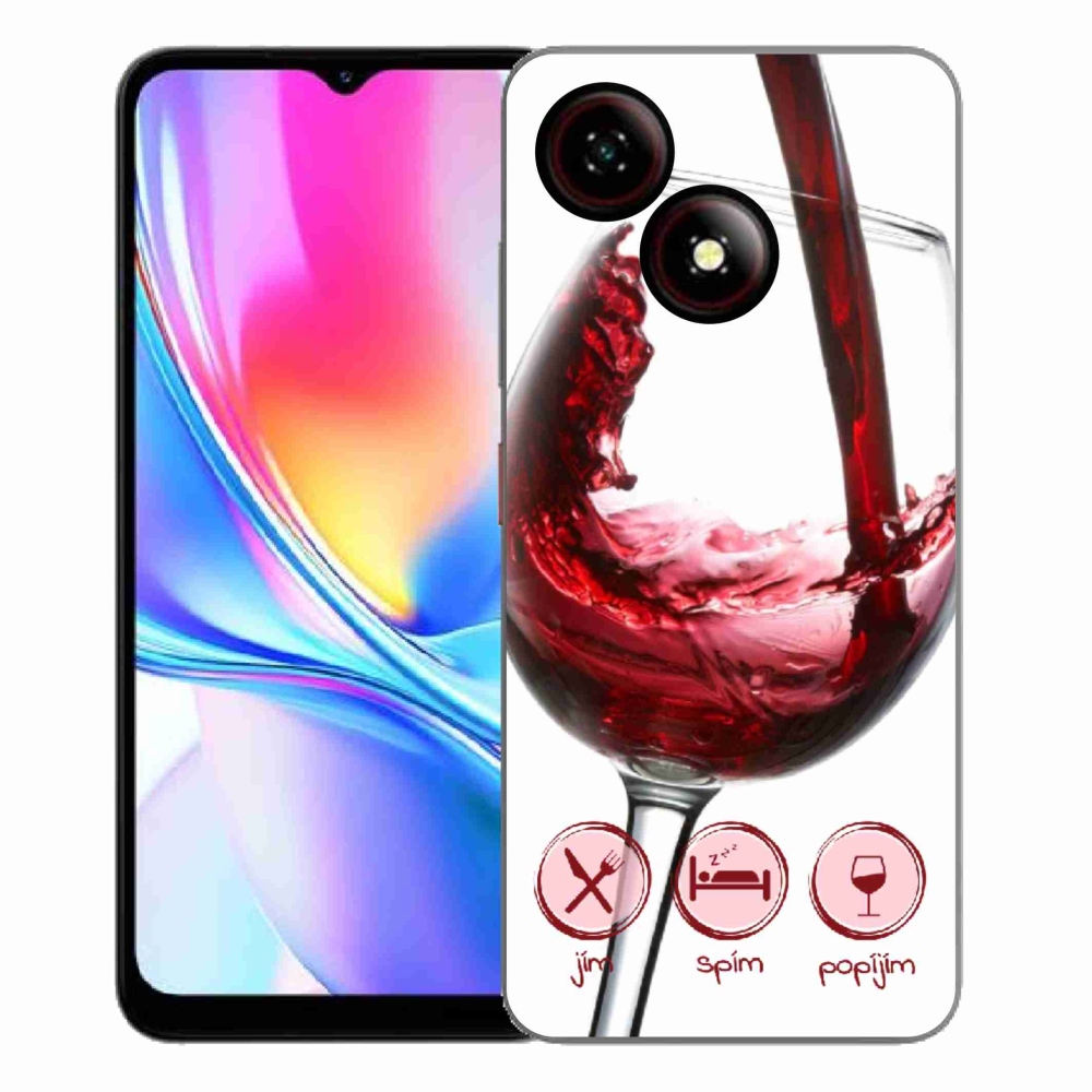 Gélový kryt mmCase na ZTE Blade A35E - pohár vína červené