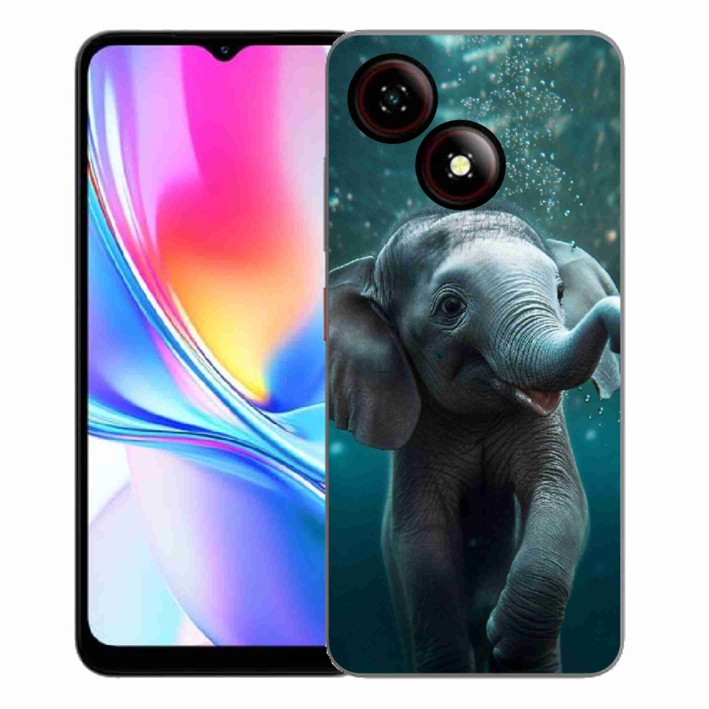 Gélový kryt mmCase na ZTE Blade A35E - sloník pod vodou