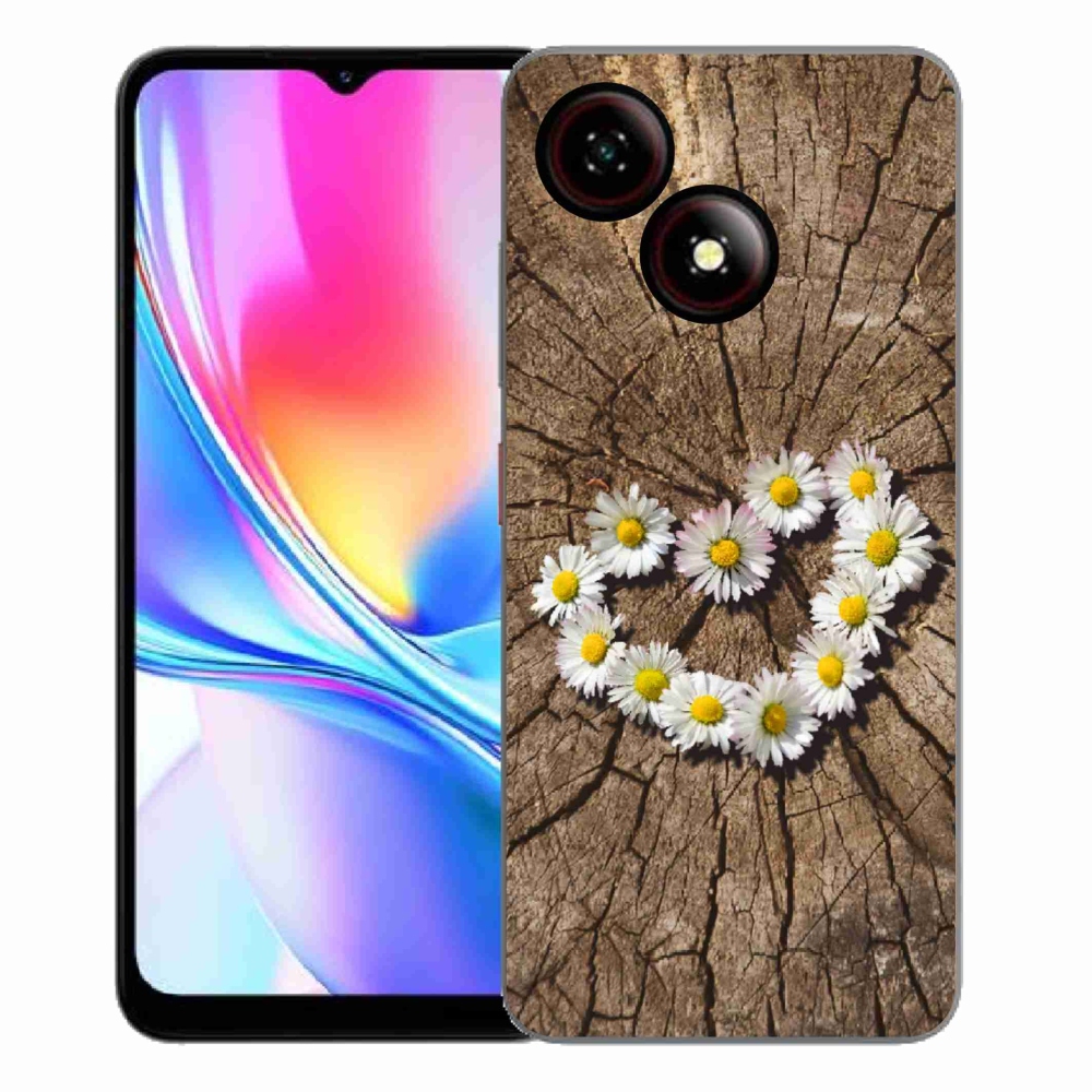 Gélový kryt mmCase na ZTE Blade A35E - srdce z margaréty