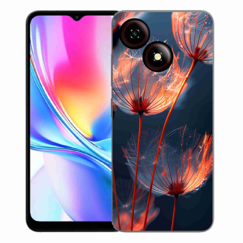 Gélový kryt mmCase na ZTE Blade A35E - svetielkujúce páperie